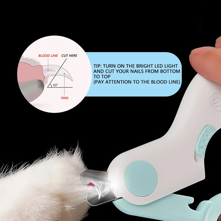 Professional LED Light Nail Clipper for Cats & Dogs with Safety Lock