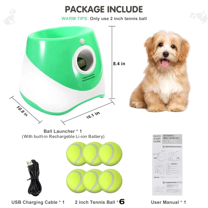 Small Dog Mini Tennis Ball Launcher - Perfect Indoor or Outdoor Interaction Fun - USB-Rechargeable