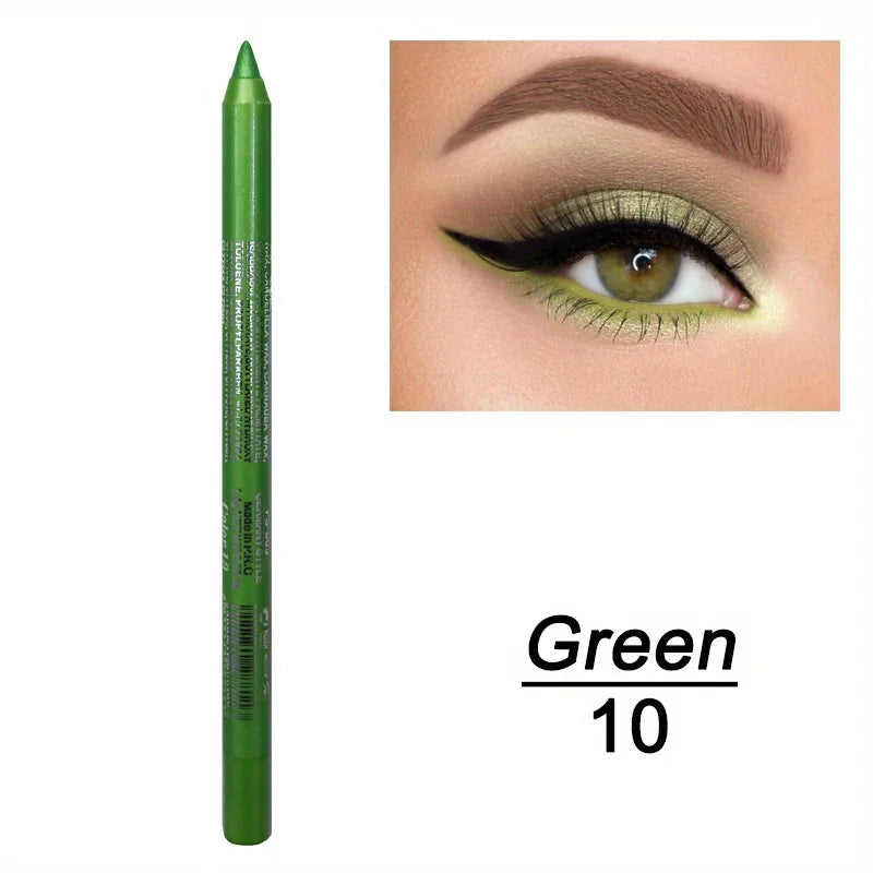 Brillant Colors Smudge-Proof High-Shine Waterproof Eyeliner Pencil - Long-Lasting, Black & Multicolor Opt
