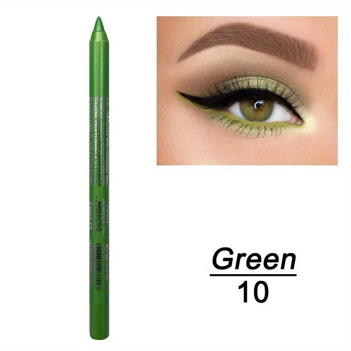 Brillant Colors Smudge-Proof High-Shine Waterproof Eyeliner Pencil - Long-Lasting, Black & Multicolor Opt