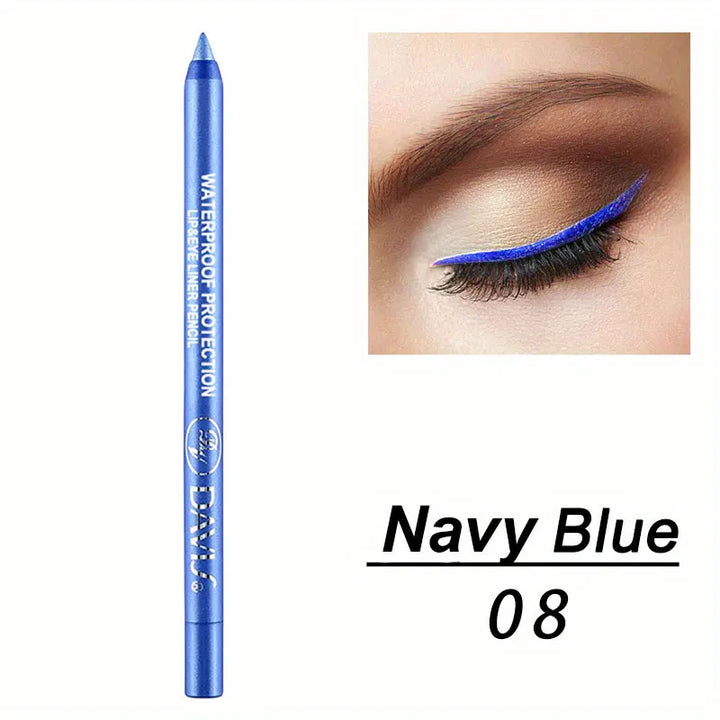 Brillant Colors Smudge-Proof High-Shine Waterproof Eyeliner Pencil - Long-Lasting, Black & Multicolor Opt