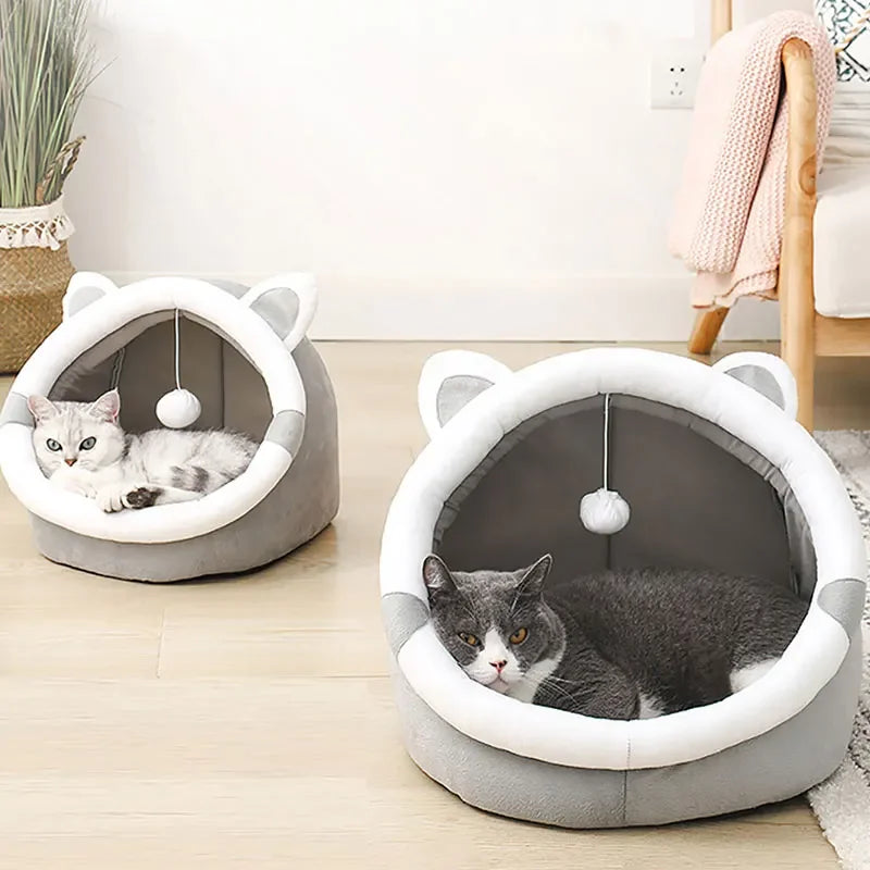 Pet Cave Bed for Cats or Small Dogs Self-Warming Comfort