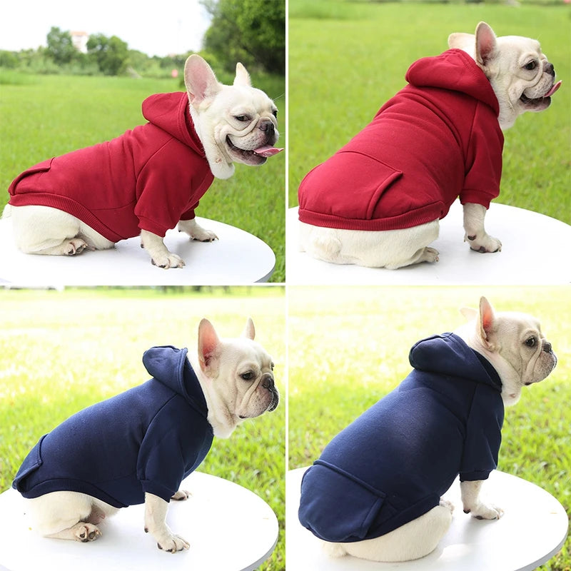 Warm Winter Cute Hoodie Fleece Jacket for Small to Medium Pets