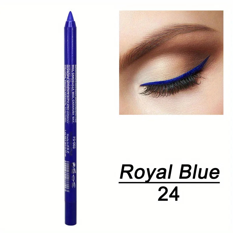 Brillant Colors Smudge-Proof High-Shine Waterproof Eyeliner Pencil - Long-Lasting, Black & Multicolor Opt