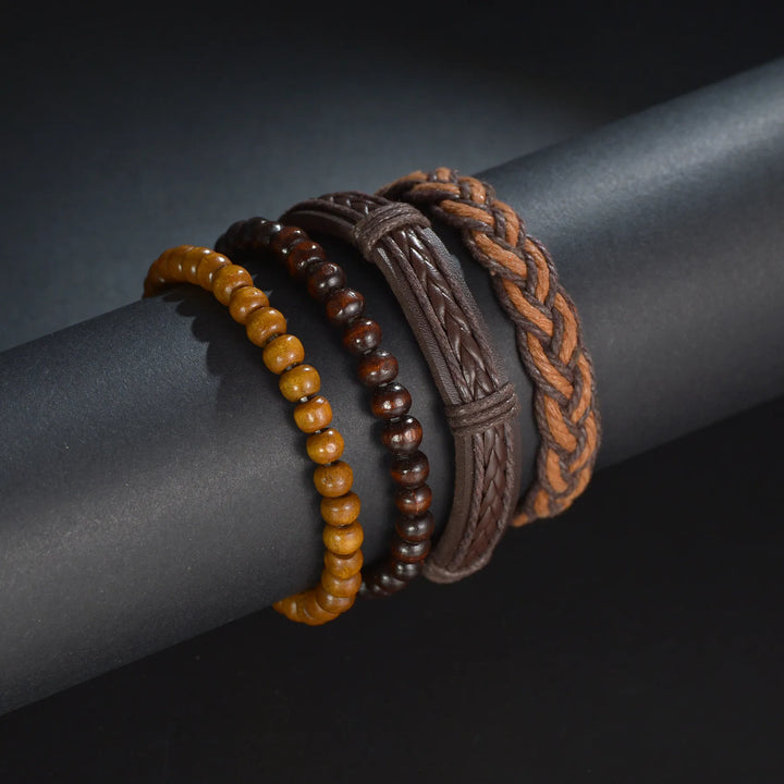Crafted Boho Leather Wrap Bracelets for Men or Women