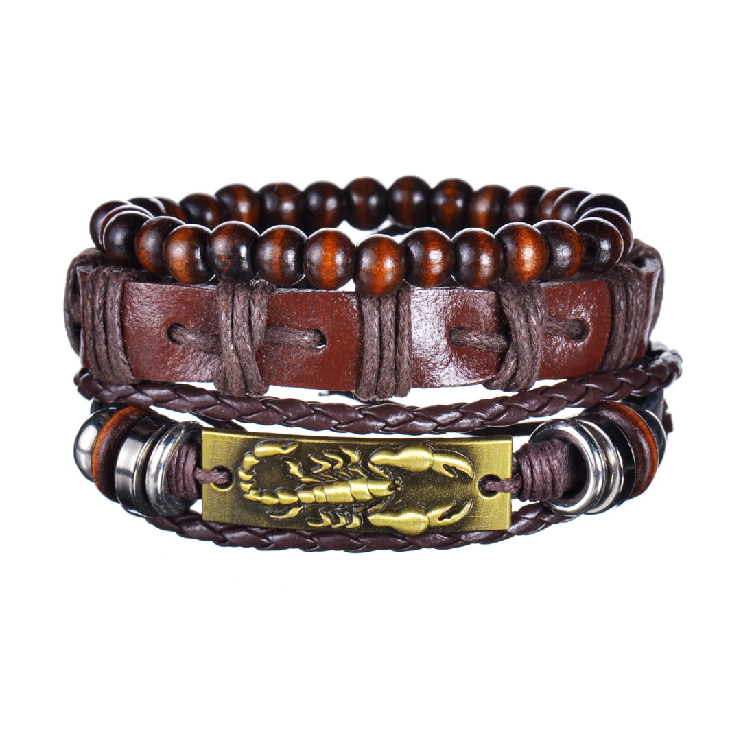 Crafted Boho Leather Wrap Bracelets for Men or Women