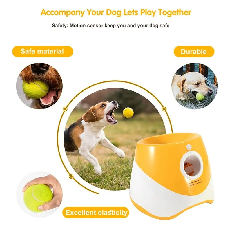 Small Dog Mini Tennis Ball Launcher - Perfect Indoor or Outdoor Interaction Fun - USB-Rechargeable