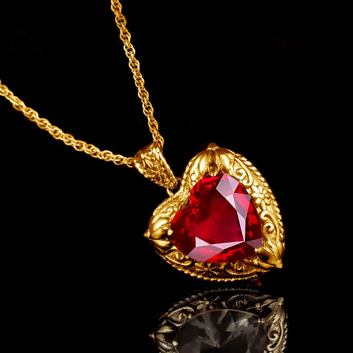 Heart Pendant made of 925 Silver with Rose Gold or Gold plating and Synthetic Stone.