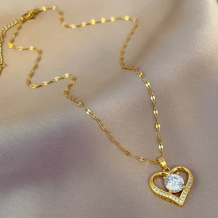 FREE- Give the Gift that says I Love You this Valentines with our Gold Heart Charm Necklace for Women, Daughters, Friends & Sisters