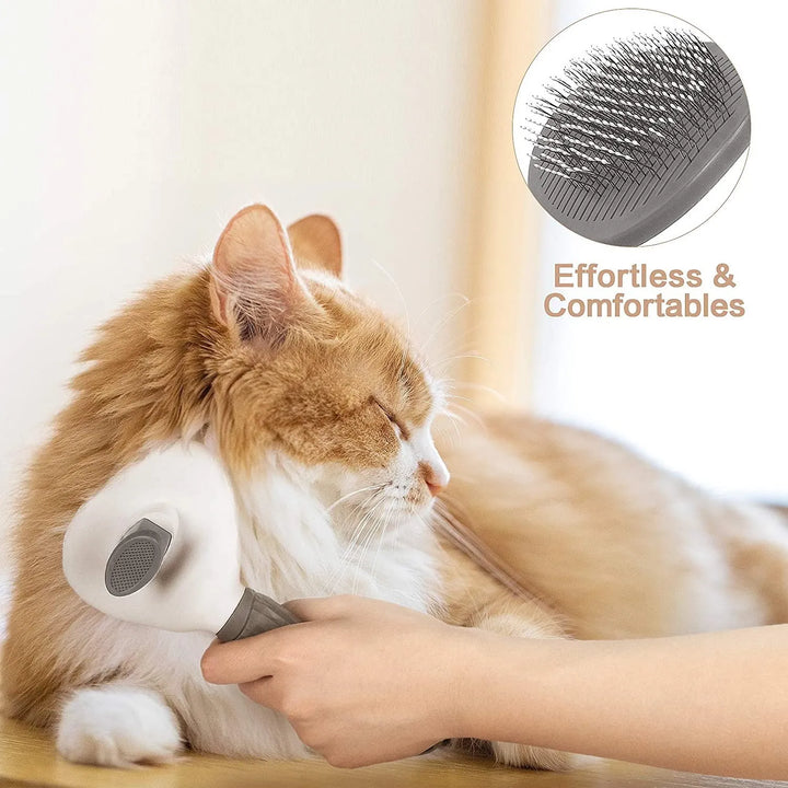 Easy Self-Cleaning Pet Hair Remover Brush for Dogs/Cats. Sleek Grooming Tool Easy to Hold. Great for De-matting Pets Hair