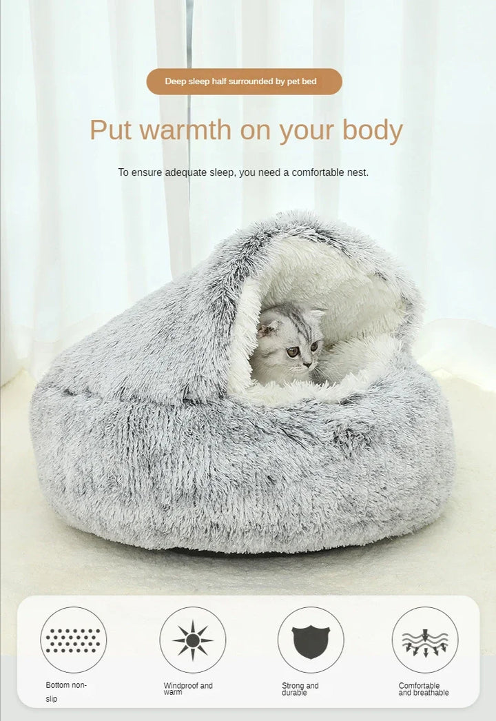 Plush Pet Nest Bed 3 Sizes and 4 Colors to Choose from