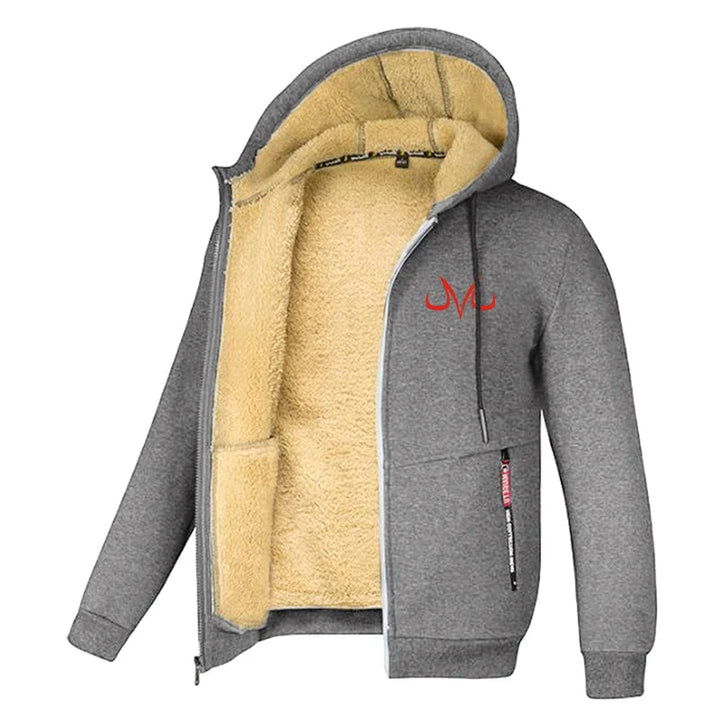 Print Sherpa Fleece Lined Jackets for Men Winter Warm Plush Coats with Zipper Pockets Zip Up Hoodie Sweatshirt Outwear Outfits