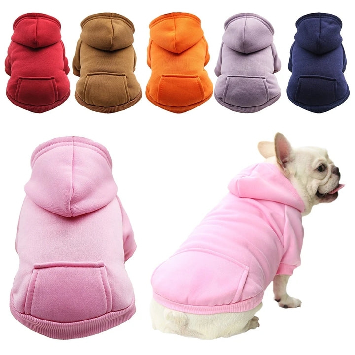 Warm Winter Cute Hoodie Fleece Jacket for Small to Medium Pets