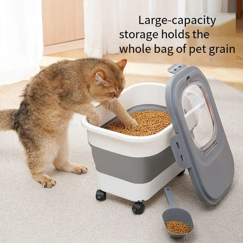 33 lbs Collapsible Storage Container w/ Sealing Lid. Use for Pet Food, Litter, Laundry Detergent, or Your Garden Gear. It's Uses are Endless!