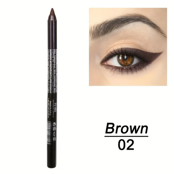 Brillant Colors Smudge-Proof High-Shine Waterproof Eyeliner Pencil - Long-Lasting, Black & Multicolor Opt
