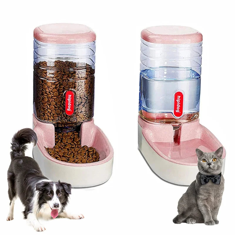 Cat Feeder 3.8L High-Capacity Drinker Automatic Bowls Water Leakage Prevention Kibble Dispenser For Pet Kitten Fountain Non-slip
