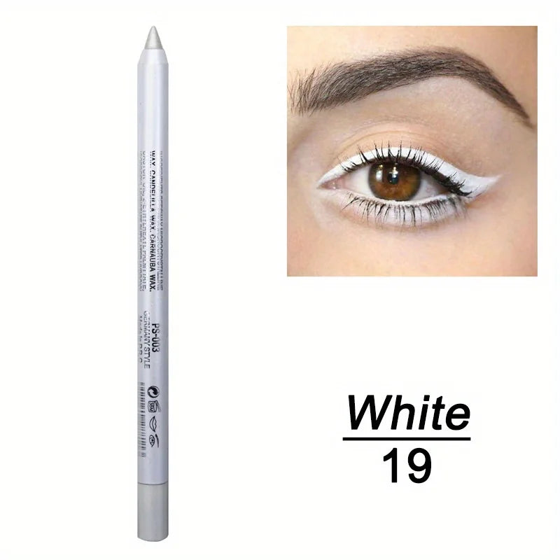 Brillant Colors Smudge-Proof High-Shine Waterproof Eyeliner Pencil - Long-Lasting, Black & Multicolor Opt