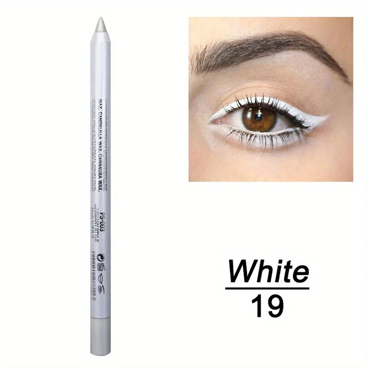 Brillant Colors Smudge-Proof High-Shine Waterproof Eyeliner Pencil - Long-Lasting, Black & Multicolor Opt