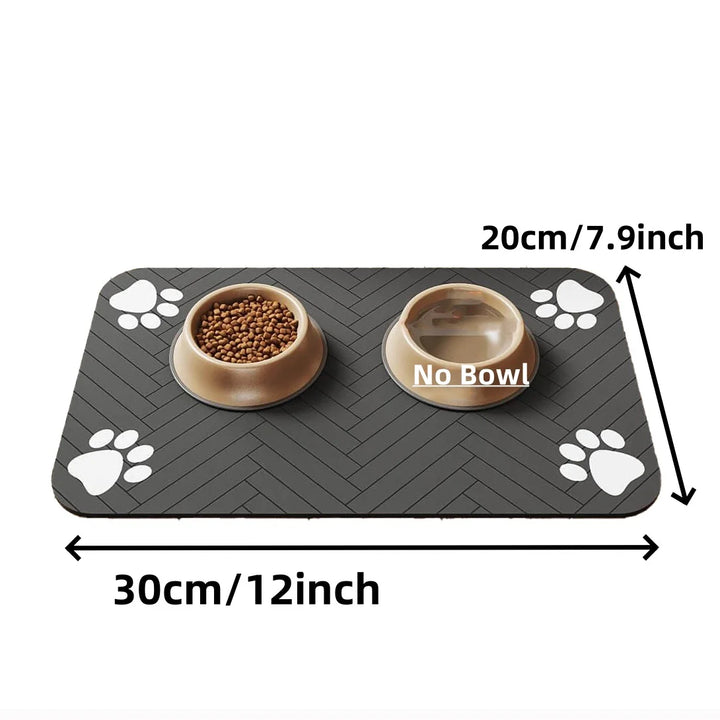 Pet Feeding Mat-Absorbent Pet Placemat for Food and Water Bowl, with Waterproof Rubber Backing, Quick Dry Water Mat for Dog Cat