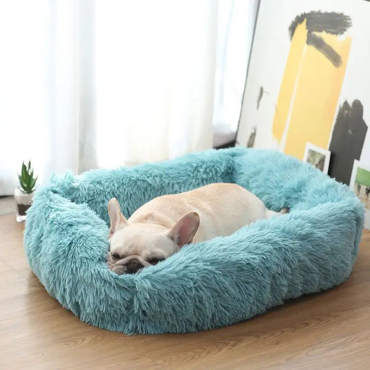 "Cozy Rectangle Plush Dog Bed – Warm Winter Mat for Dogs & Cats of All Sizes"