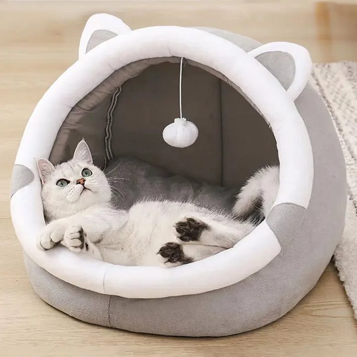 Pet Cave Bed for Cats or Small Dogs Self-Warming Comfort