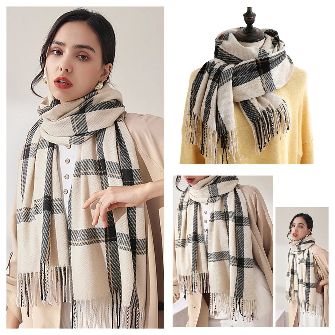 Lovely Women's Classic Faux Cashmere Plaid Scarves, Wrap, Shawl - Multiply to Choose From