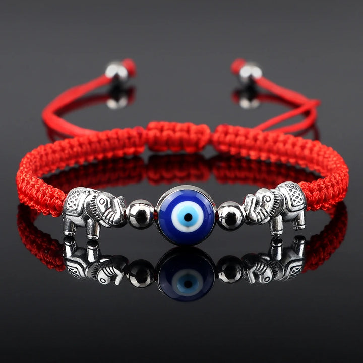 Turkish Evil Eye Braided Bracelet Red Nylon Thread Elephant Hand of Fatima Charm Couple Bracelet&Bangle Chain Pulsera Jewelry