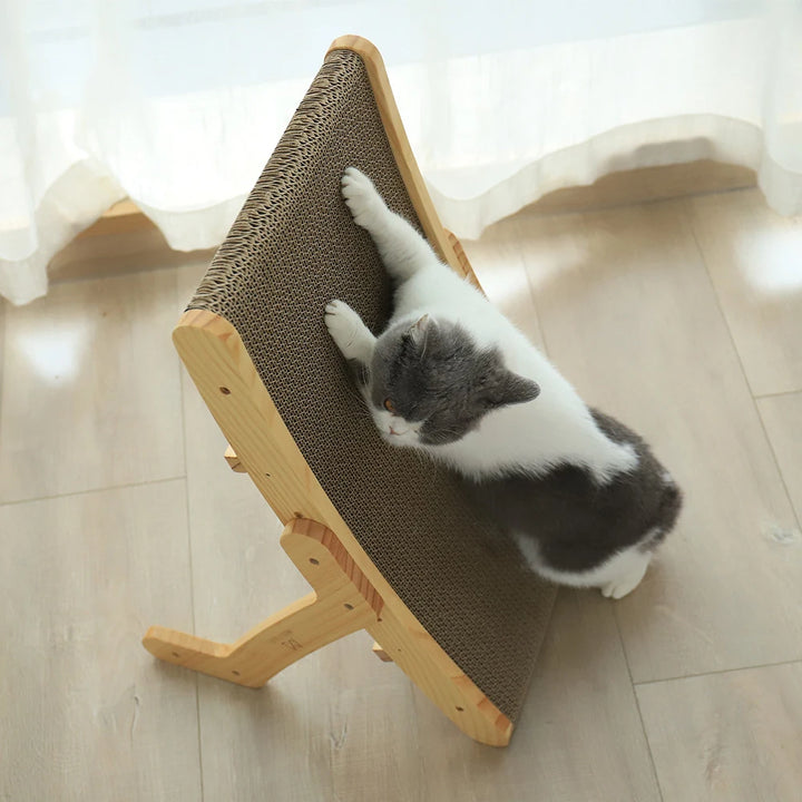 Wooden Cat Scratcher Bed 3 In 1 Scratching Post for Cats. Train them where to Scratch as Kittens to Save Your Furniture.