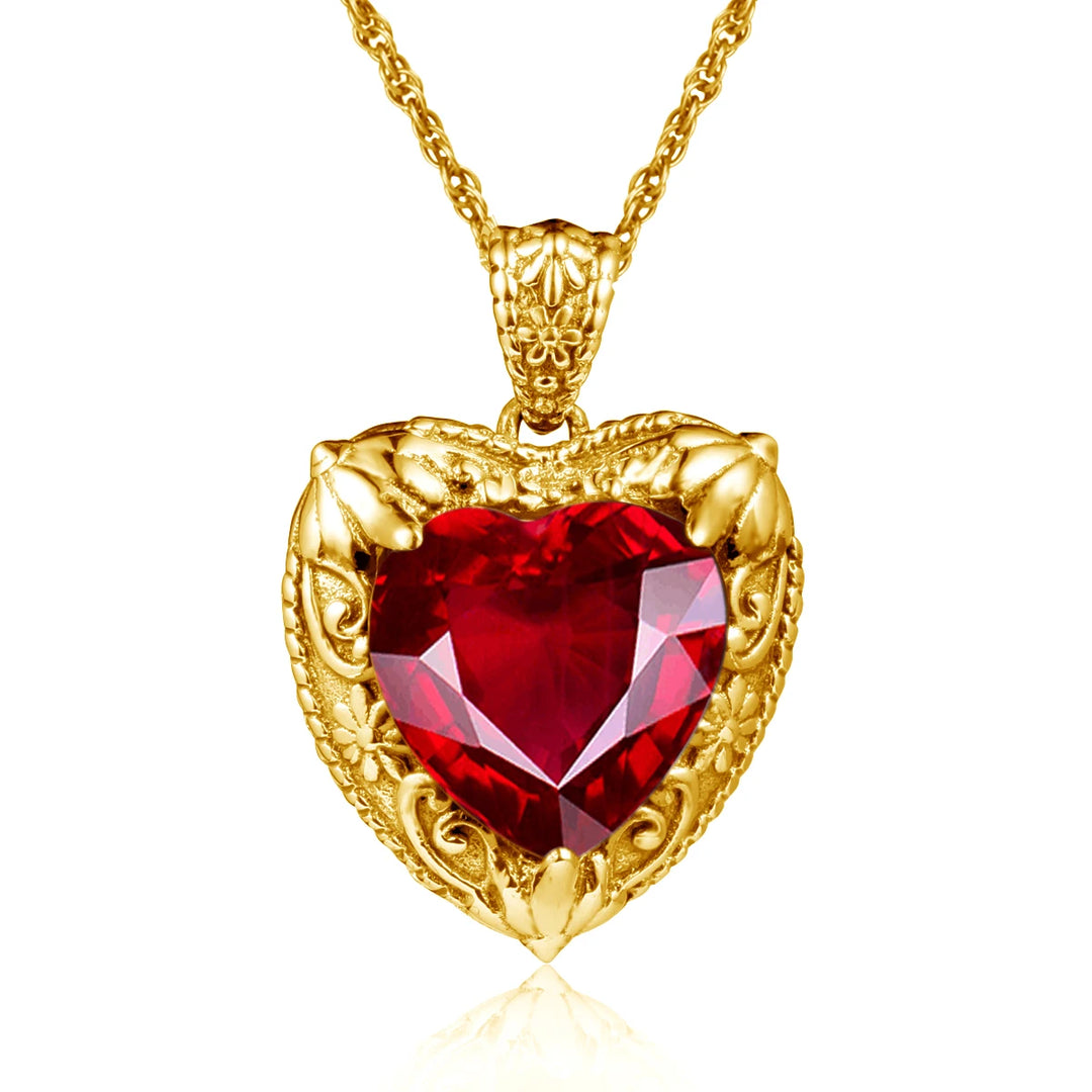 Heart Pendant made of 925 Silver with Rose Gold or Gold plating and Synthetic Stone.