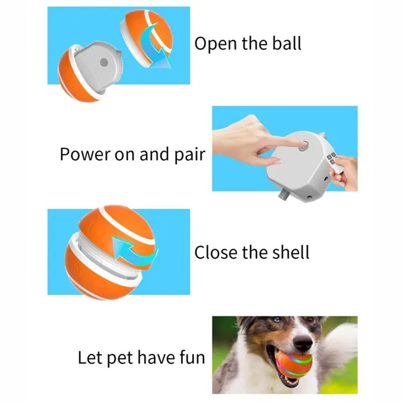 Interactive Dog Ball with or without Remote Control. w/ Flashing Lights, Rolls, Jumps and Rotates. Is Waterproof and made for the Aggressive Chewers