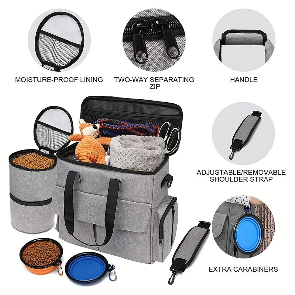 Multi-Function Traveling Pet Organizer Backpack for Dogs and Cats