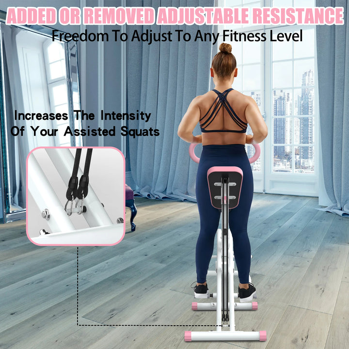 🔥 Full-Body Squat Trainer – Glutes, Abs & Legs Workout Machine with Resistance Bands