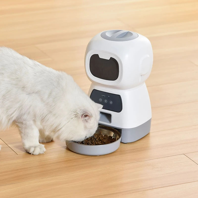 "Smart 3.5L Automatic Pet Food Feeder with Timed Meals, Voice Recording, & Spill-Proof Design – Perfect for Busy Pet Owners!"