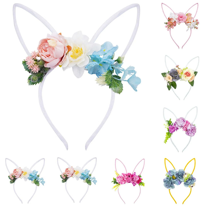 Beautiful Ladies-Girls Floral Easter Rabbit Headband for Added Elegance to Your Easter Wardrobe