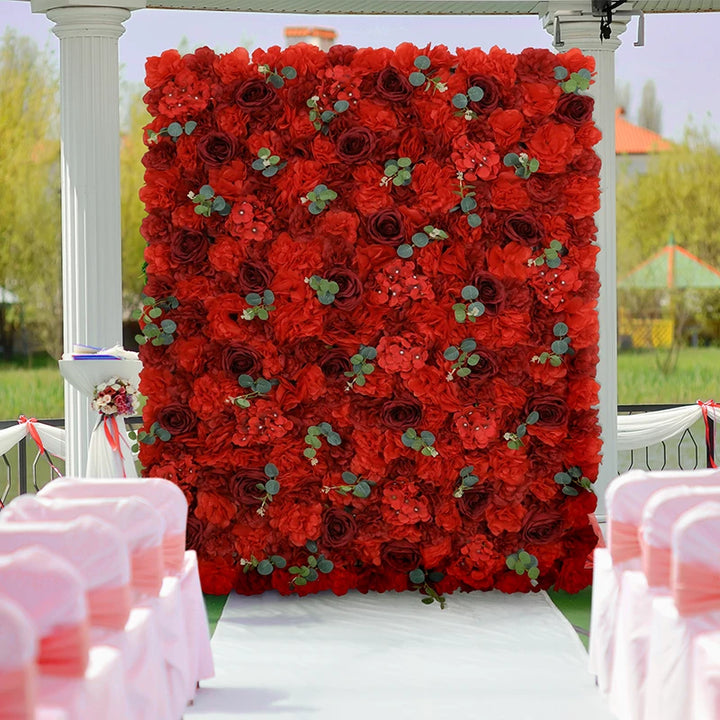 Artificial Flowers Wall Panel Mat 40 x 60cm Silk Hydrangea Flower for Backdrop Wedding Wall Decoration