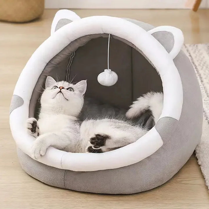 Pet Cave Bed for Cats or Small Dogs Self-Warming Comfort