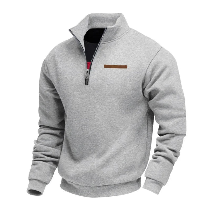 Heavy Fleece Long-sleeved Men's Sweatshirt Half Zipper Loose Stand-up Collar Pullover