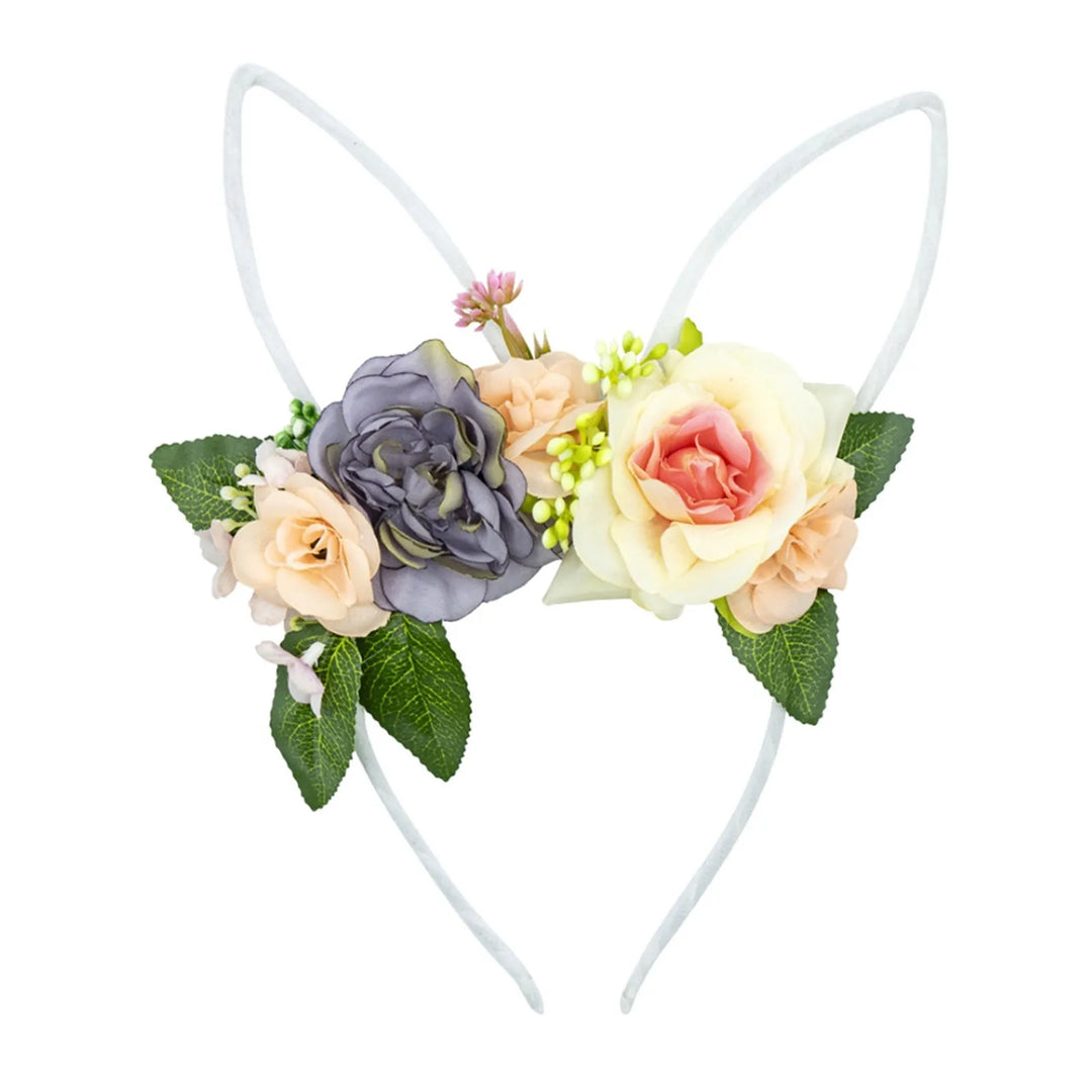 Beautiful Ladies-Girls Floral Easter Rabbit Headband for Added Elegance to Your Easter Wardrobe