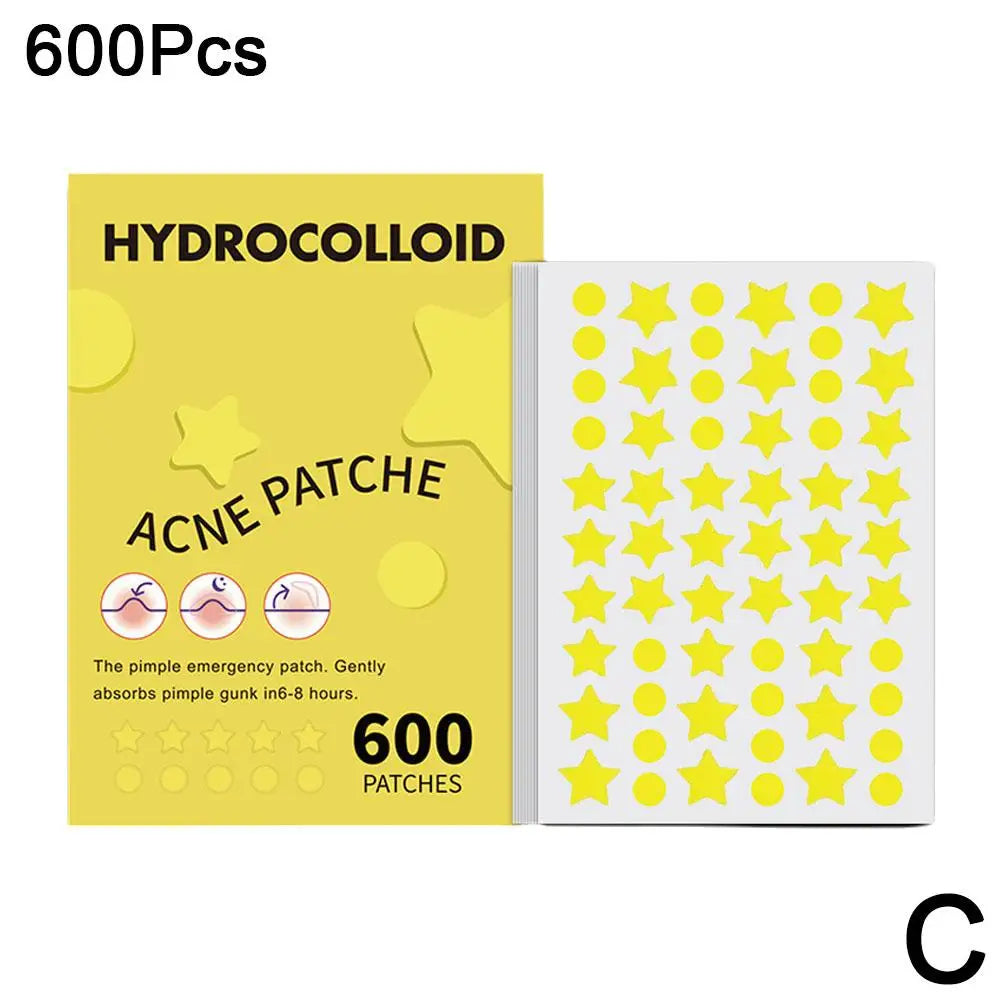 "600 Fun Star-Shaped Acne Patches – Gentle & Colorful Skincare for Teens"