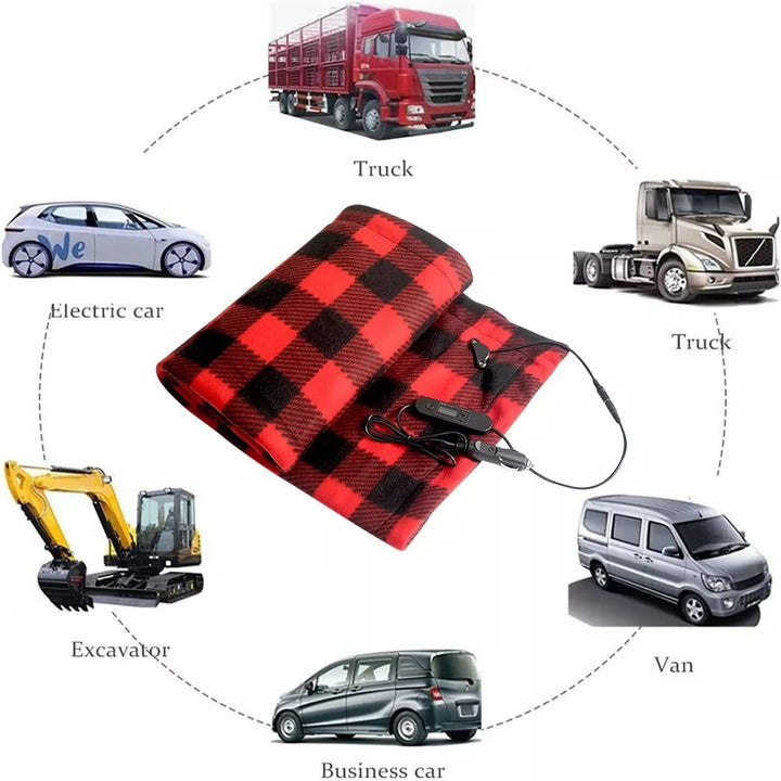 Fleece Car Heating Blanket, 12V, Plug into Lighter, with ON/OFF Switch.