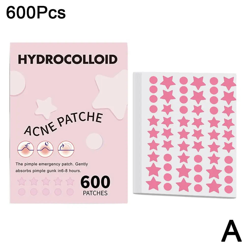 "600 Fun Star-Shaped Acne Patches – Gentle & Colorful Skincare for Teens"