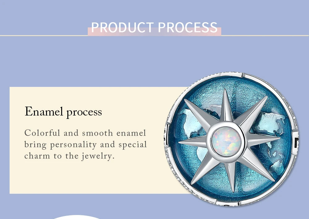 🧭 Sterling Silver Spinning Compass Necklace – Navigate Life in Style