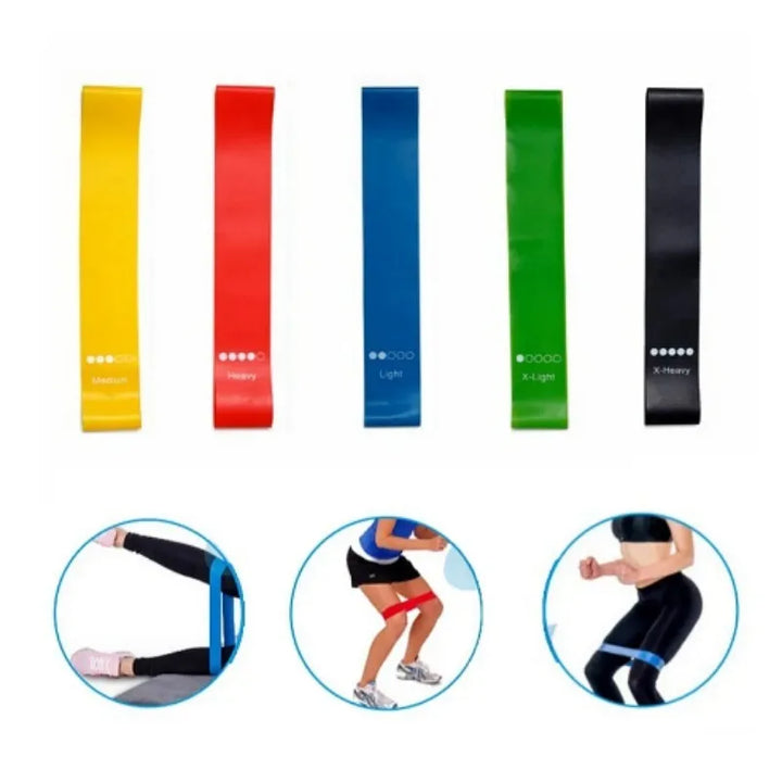 5-piece, Yoga Resistance band set for Bodybuilding, Pilates, and Personal training