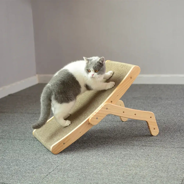 Wooden Cat Scratcher Bed 3 In 1 Scratching Post for Cats. Train them where to Scratch as Kittens to Save Your Furniture.