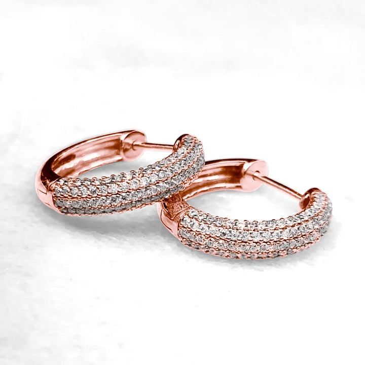 10K or 925 Silver Gold Hoop Moissanite Diamond Earrings