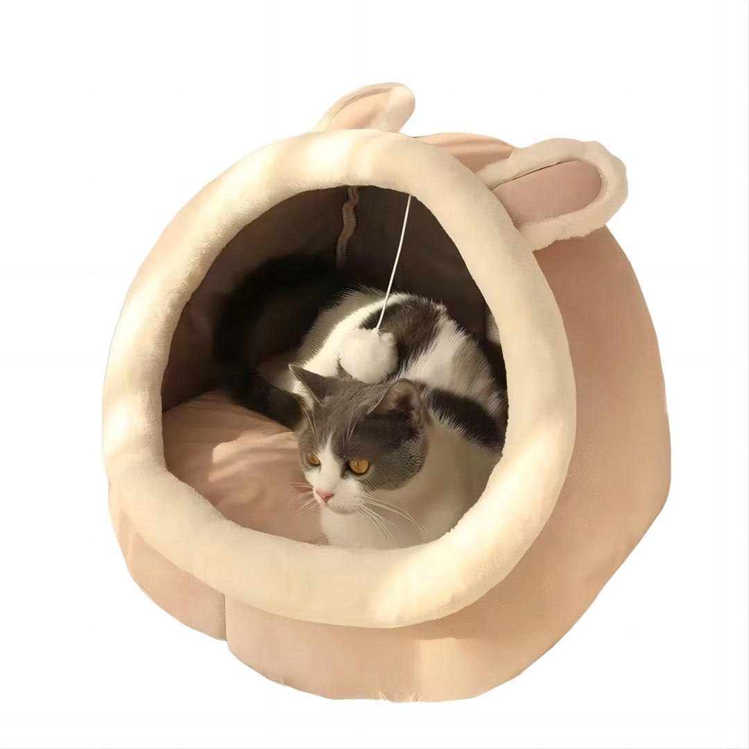 Pet Cave Bed for Cats or Small Dogs Self-Warming Comfort