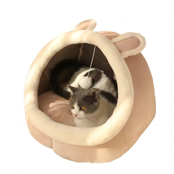 Pet Cave Bed for Cats or Small Dogs Self-Warming Comfort