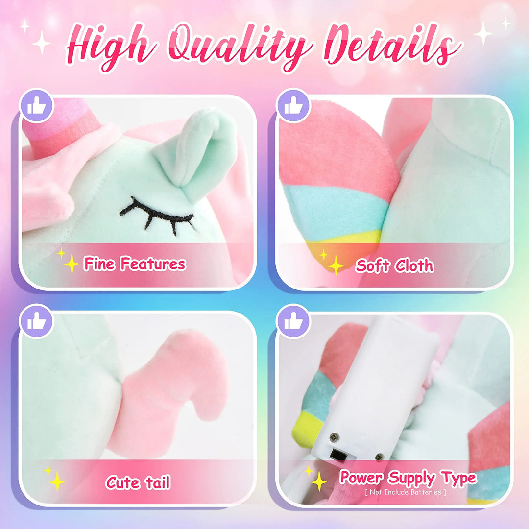 "Magical Musical Unicorn Nightlight: Soft Plush Toy (Music or Non-Music Options!)"