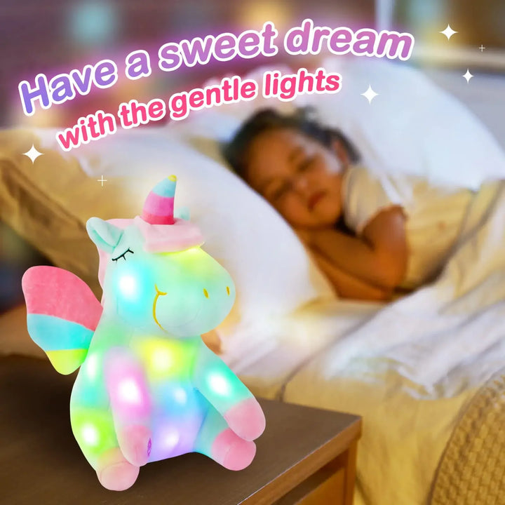 "Magical Musical Unicorn Nightlight: Soft Plush Toy (Music or Non-Music Options!)"