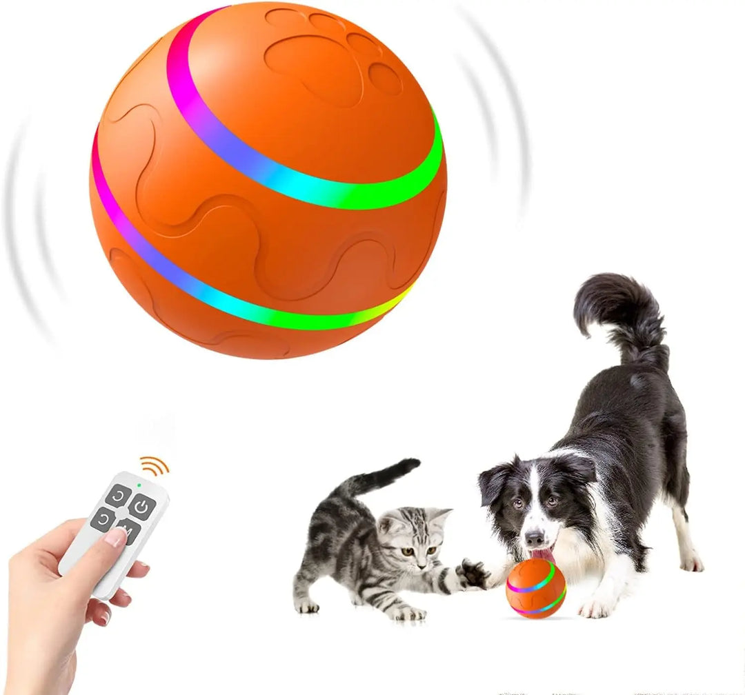 Interactive Dog Ball Toy with Flashing Lights or without Remote Control - Active Rolling Ball for Dogs, Small, Medium, Large.